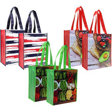 Wholesale reusable laminated non woven tote promotional grocery bag